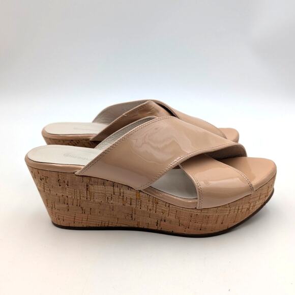 Chocolat Blu Winner Crisscross Wedge Slide Sandal Women's Tan Size US8.5 EU39 - Picture 3 of 14